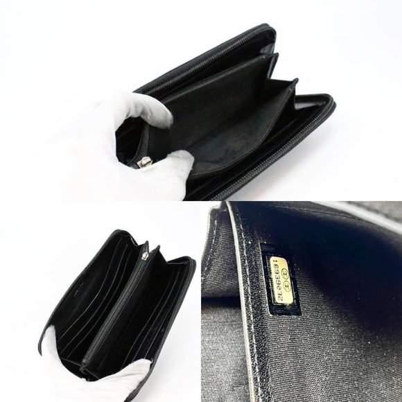 CHANEL #MCA189 Black Leather Timeless CC Zip Around Wallet - Picture 5 of 9